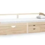 vidaXL 3-personers med skuffer 90x200 cm massivt fyrretræ