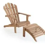 Teak Adirondackstol m skammel