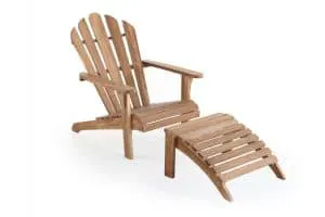 Teak Adirondackstol m skammel