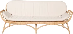 Moana, Udendørs 2-personers sofa, bambus by Venture Design (B: 60 cm. x L: 180 cm., Hvid/Natur)