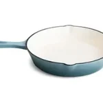 Støbejerns stegepande, emaljeret, Artic Blue