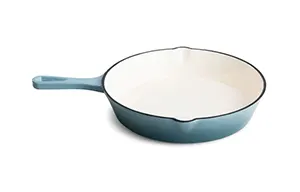 Støbejerns stegepande, emaljeret, Artic Blue