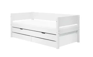 White beds Enkeltseng med udtræksseng 190x90 cm - Hvid